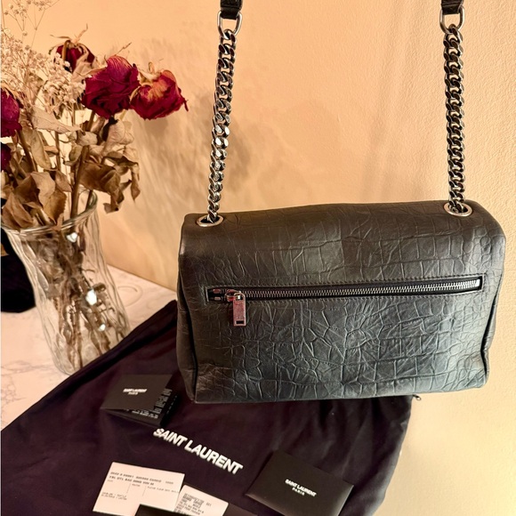 NWT! Authentic SAINT LAURENT Crocodile West Hollywood-Calfskin leather - Picture 4 of 12